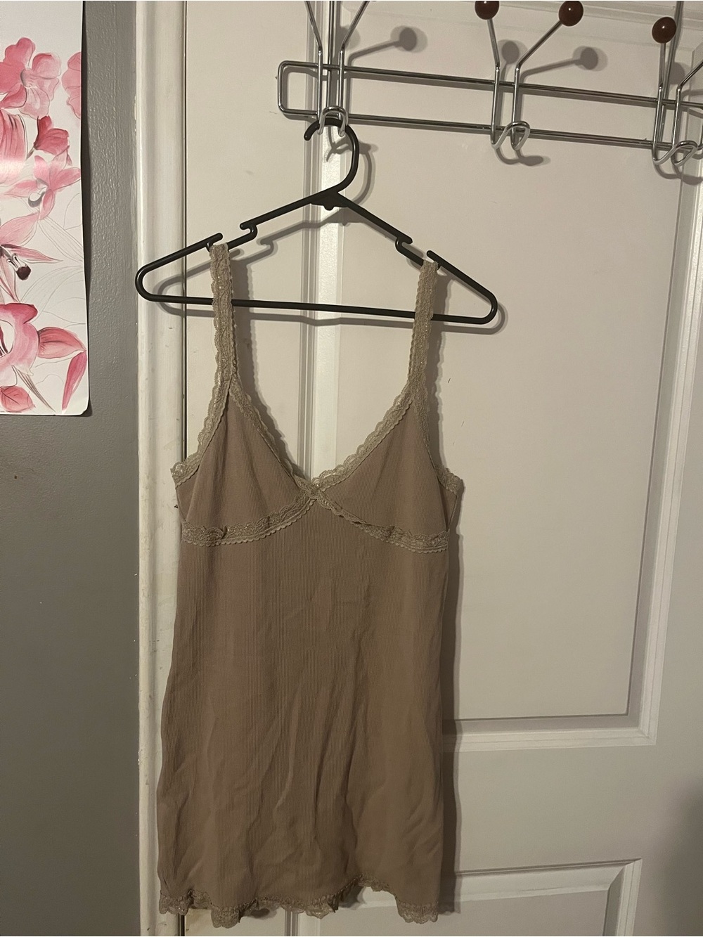 Garage Taupe Lace-Trim Sleep Chemise